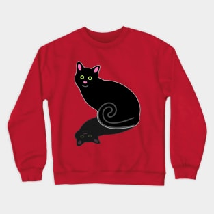 Black Cat with Shadow Crewneck Sweatshirt